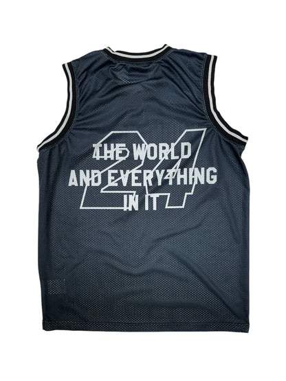 The back of the black Young Money MMA basketball style jersey with slogan 