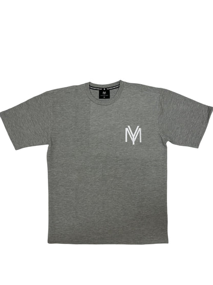 Grey relaxed fit T-shirt with printed YM logo